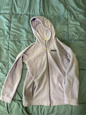 Columbia Girls' Light Purple Fleece Hoodie Zip Jacket-size XL